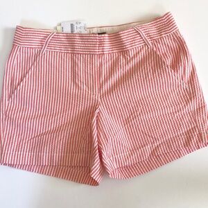 J Crew pink seersucker new shorts city fit size 4